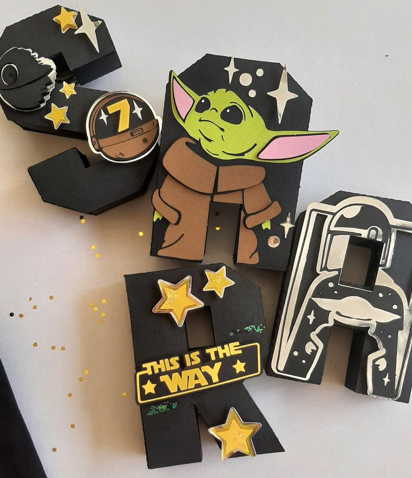 Baby Yoda_Letras números 3D